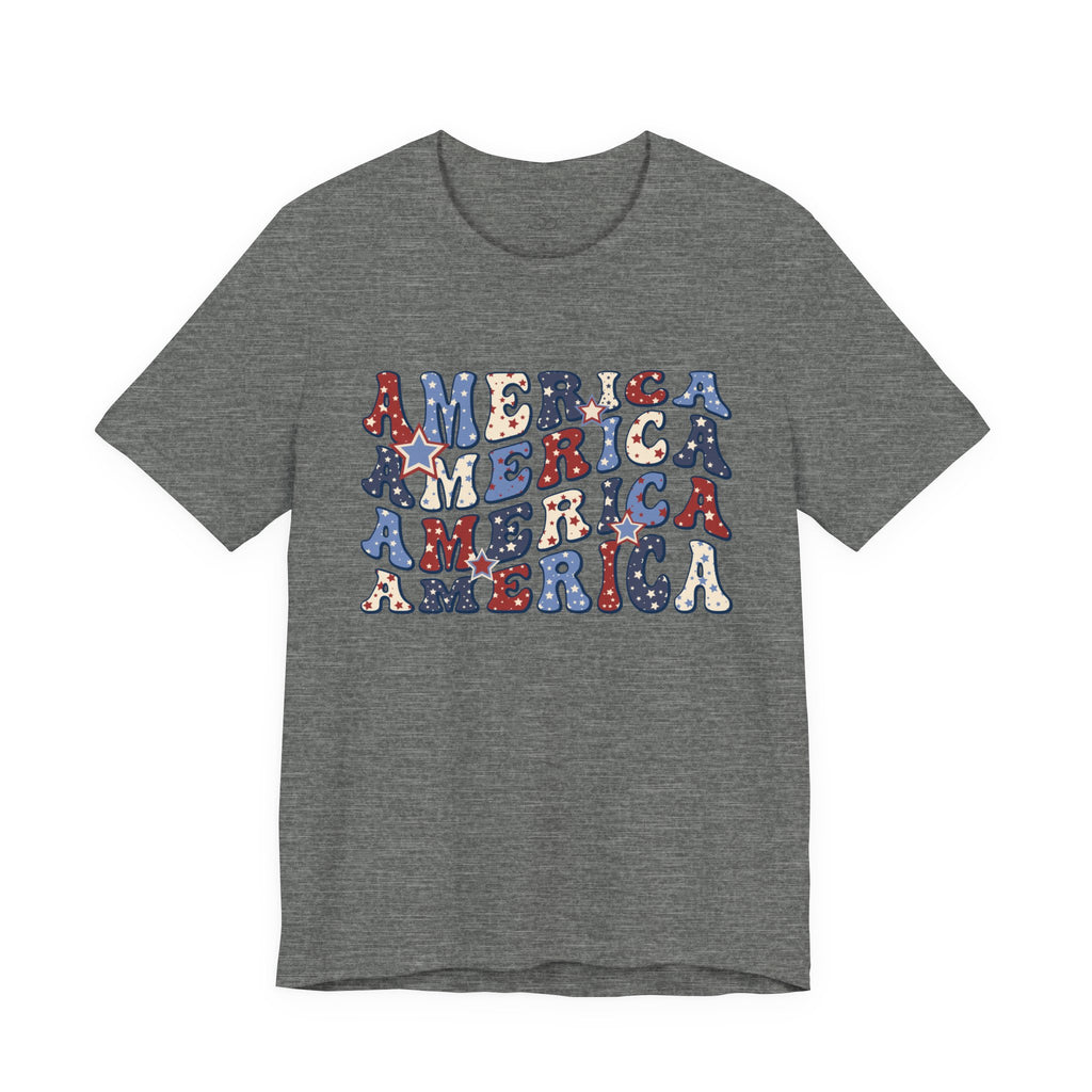 America Retro Adult T-Shirt - Vintage Patriotic 4th of July Tee
