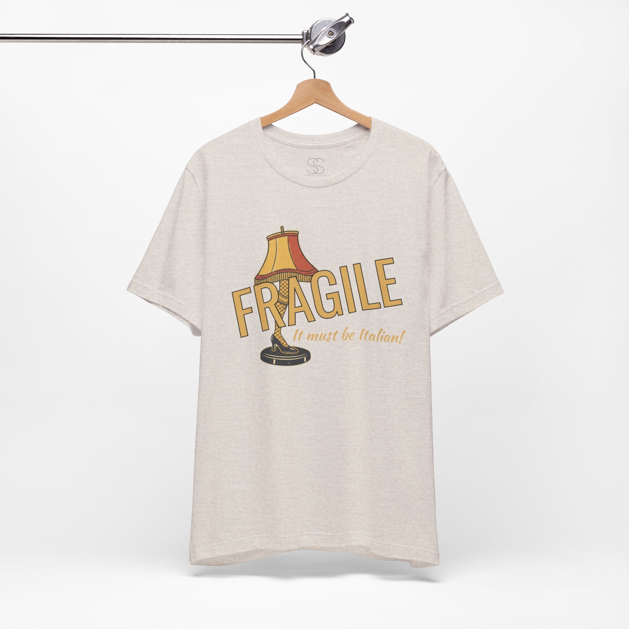 Fragile Lamp Tee — "It Must Be Italian" Retro Graphic T-Shirt
