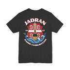 Jadran Junior Tamburitzans Adult T‑Shirt - White and Red Lettering & Serbian Logo