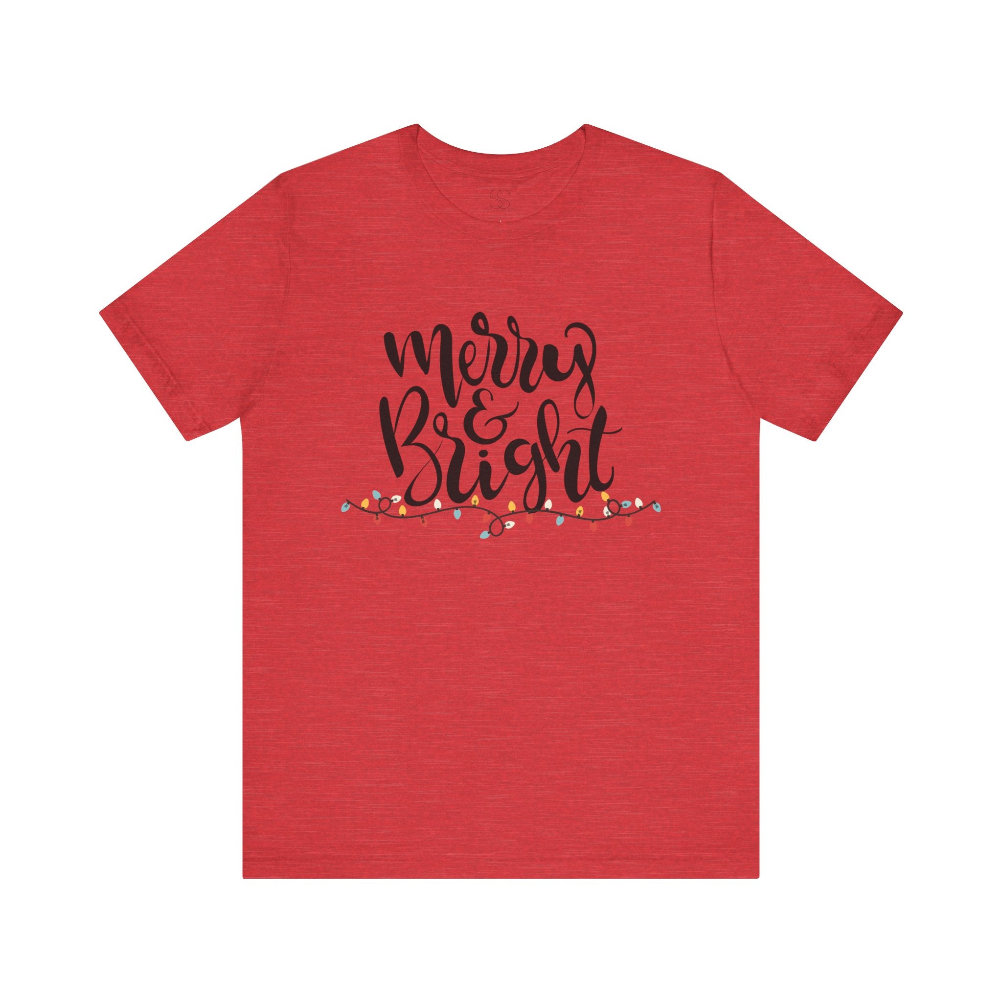 Merry & Bright Christmas Tee - Holiday Light Script T-Shirt