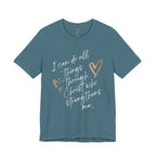 Christian Faith T-Shirt — "I can do all things through Christ who strengthens me" Script Tee