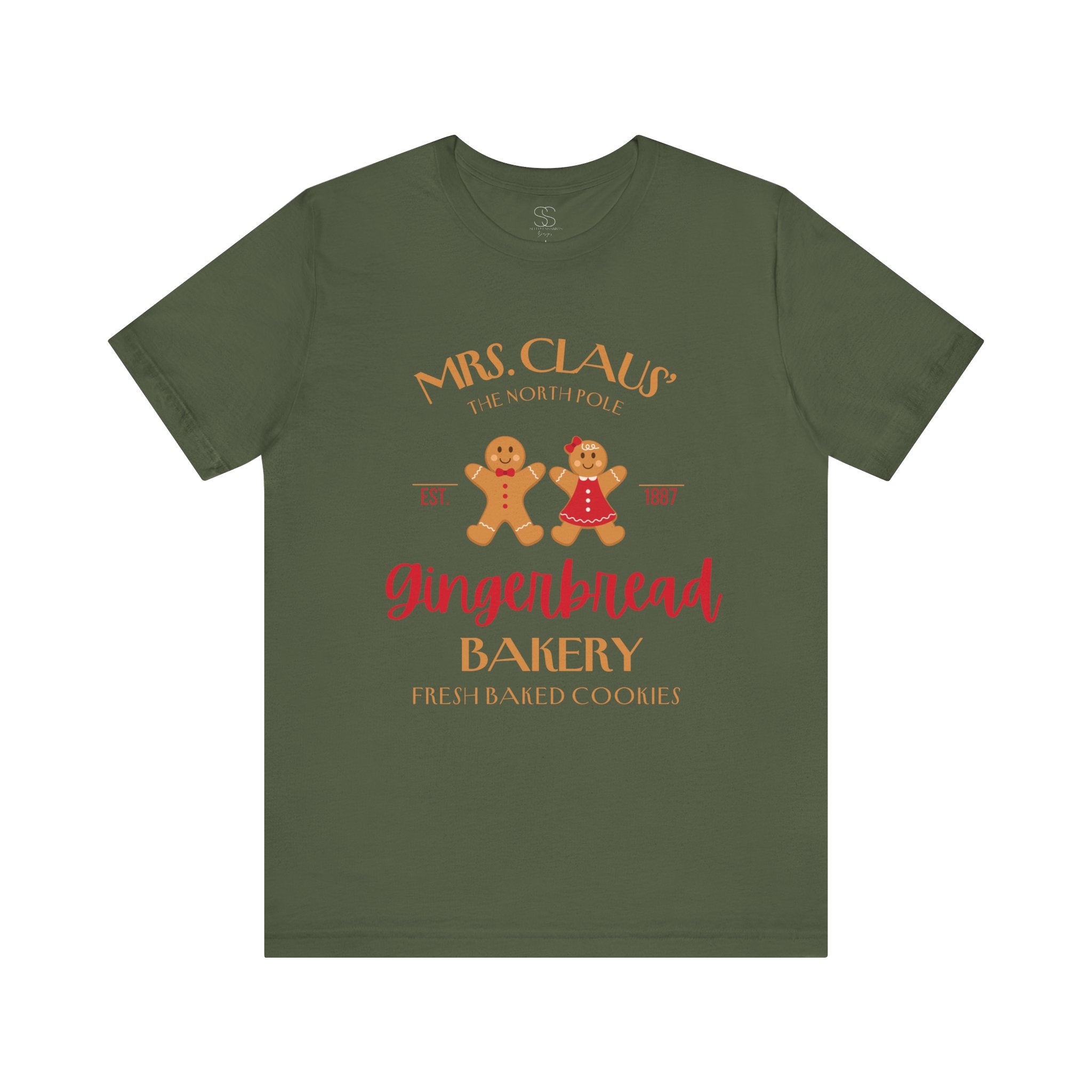 Gingerbread Bakery T‑Shirt – "Mrs. Claus' Gingerbread Bakery" Holiday Tee
