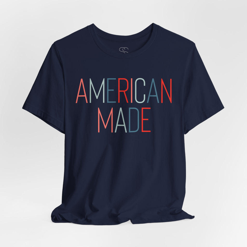 American Made Tee - Retro Red & Blue Graphic T-Shirt