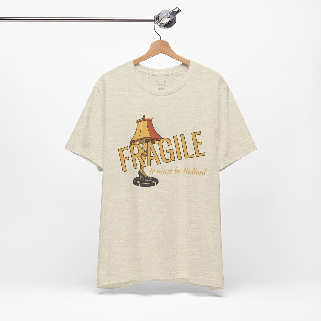 Fragile Lamp Tee — "It Must Be Italian" Retro Graphic T-Shirt