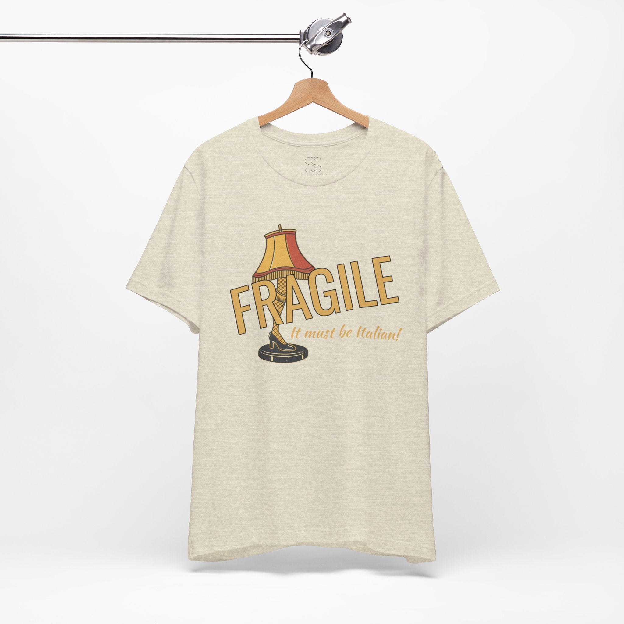 Fragile Lamp Tee — "It Must Be Italian" Retro Graphic T-Shirt