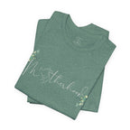 Motherhood Tee — "Motherhood" Script Floral Graphic Short Sleeve Shirt
