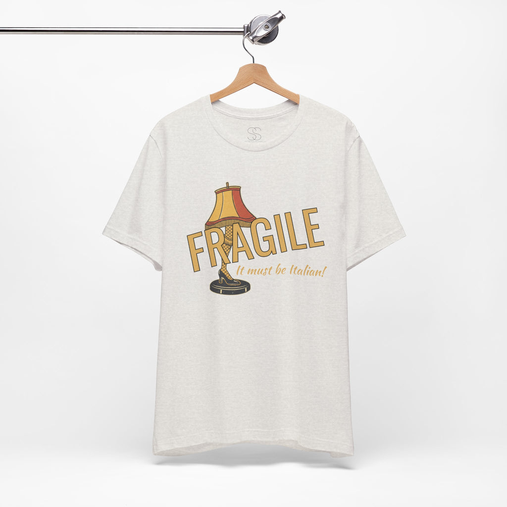 Fragile Lamp Tee — "It Must Be Italian" Retro Graphic T-Shirt