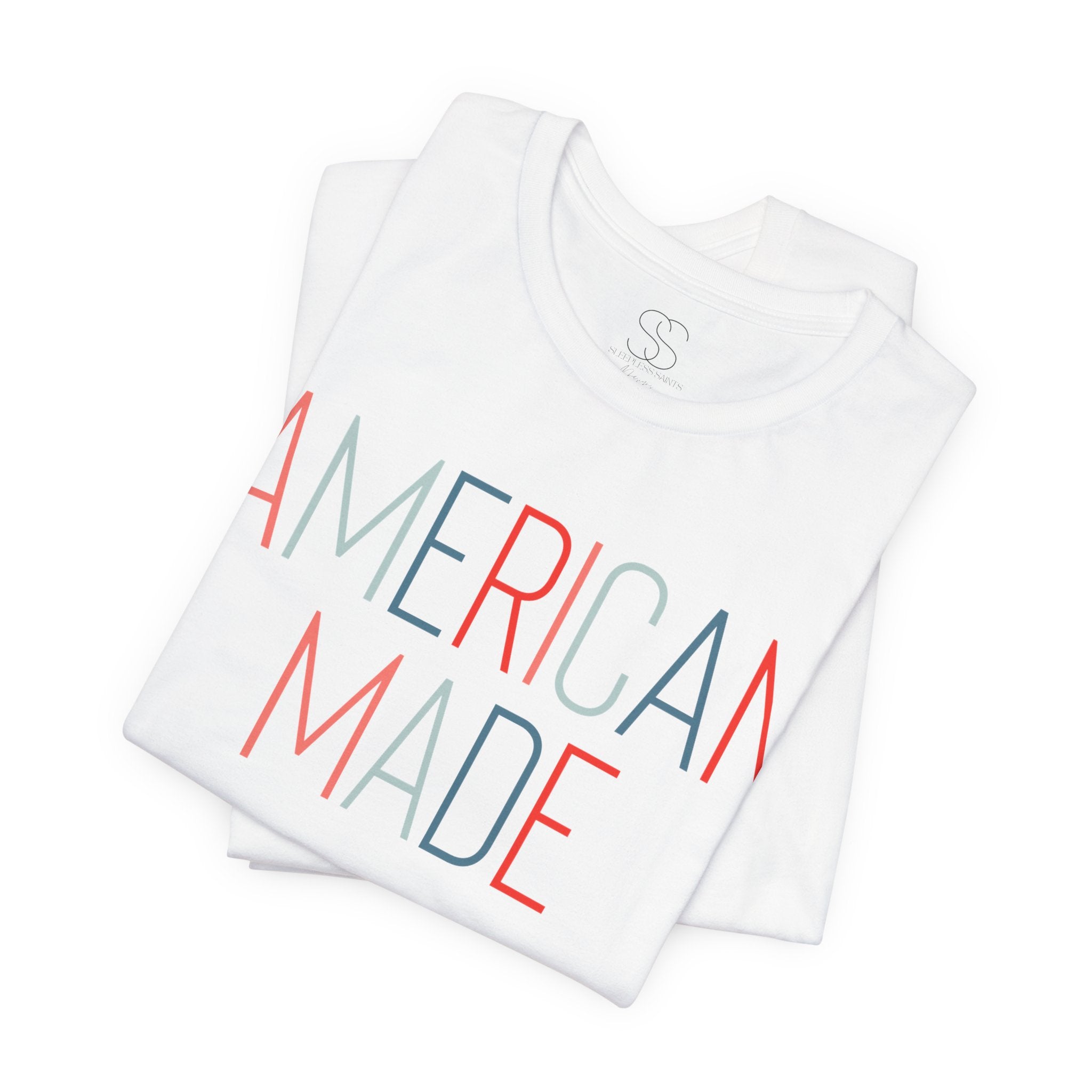 American Made Tee - Retro Red & Blue Graphic T-Shirt