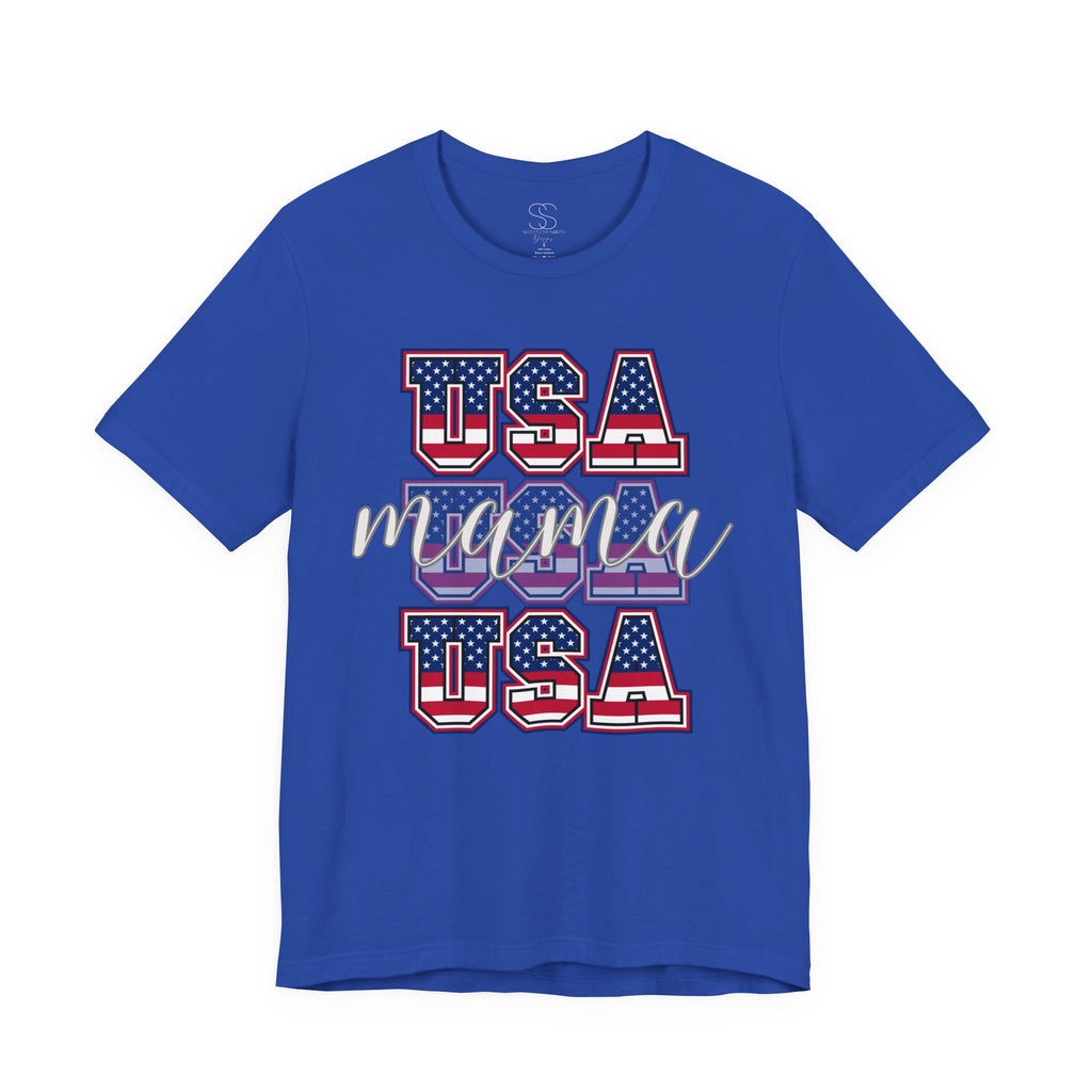 USA Mama Tee - Patriotic Fourth of July Mom Shirt