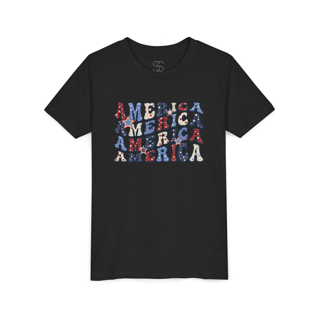 Retro 'America' Patriotic Graphic Youth T-Shirt