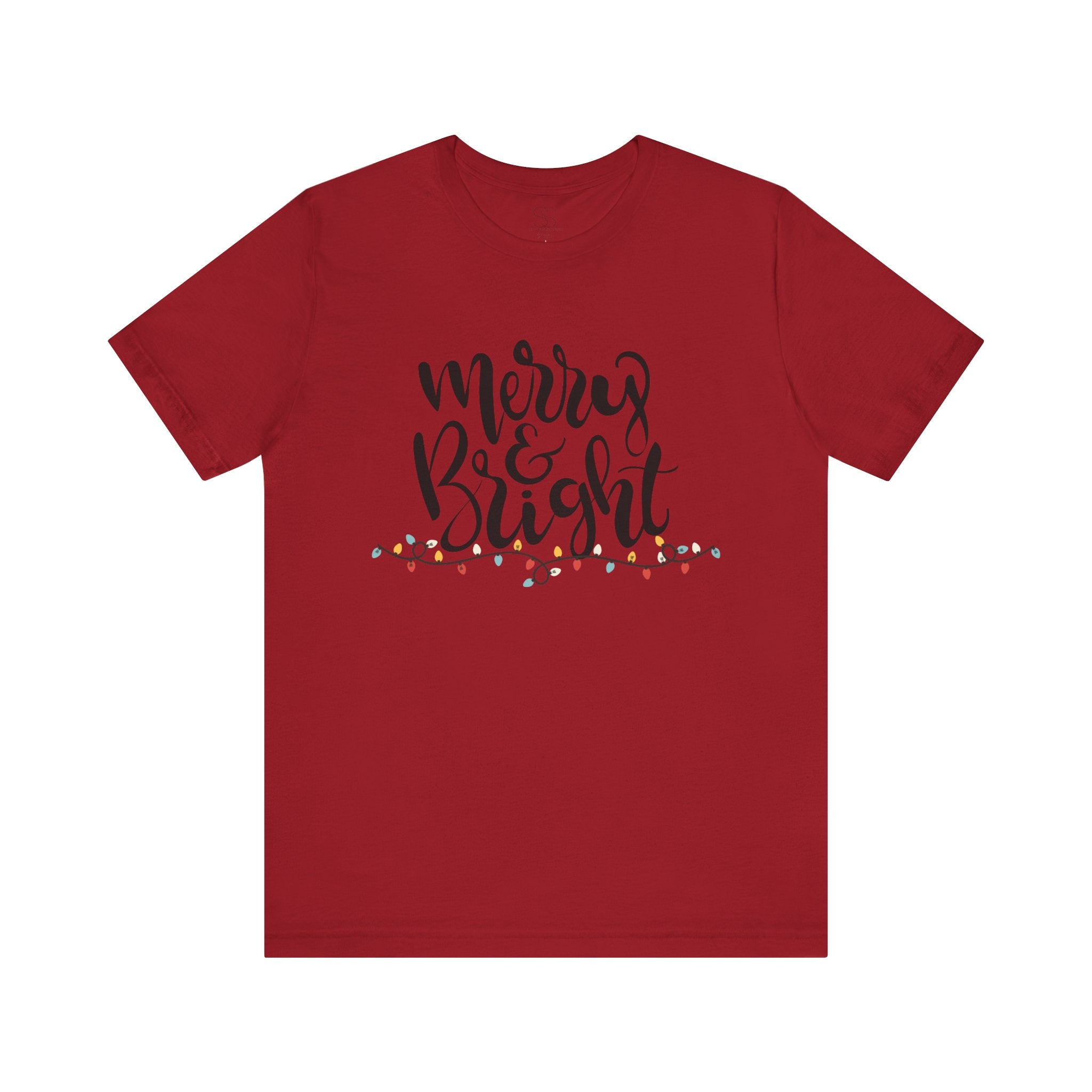Merry & Bright Christmas Tee - Holiday Light Script T-Shirt