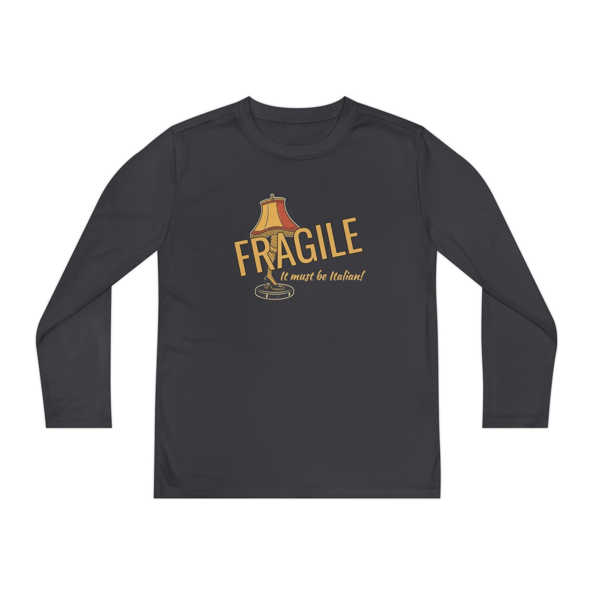 Youth Long Sleeve Tee — "Fragile (It must be Italian)" Design