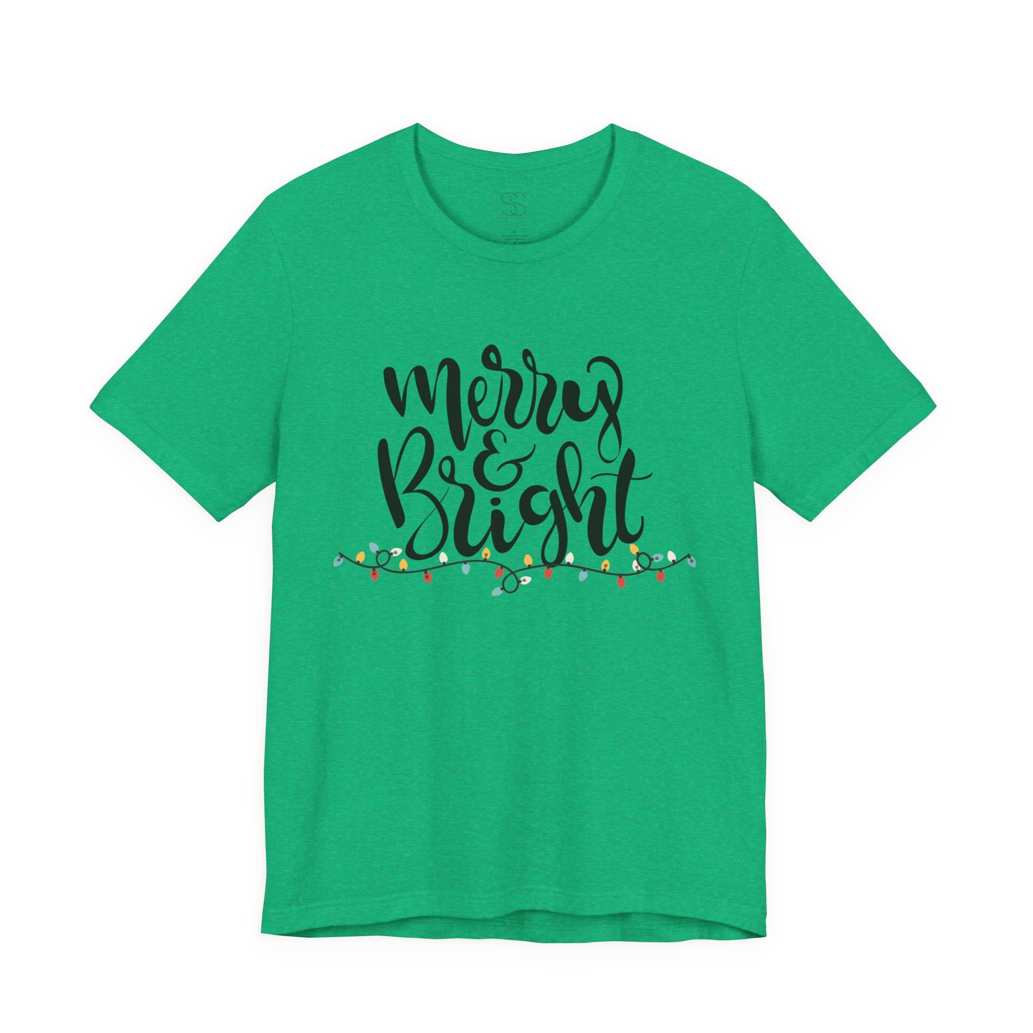 Merry & Bright Christmas Tee - Holiday Light Script T-Shirt