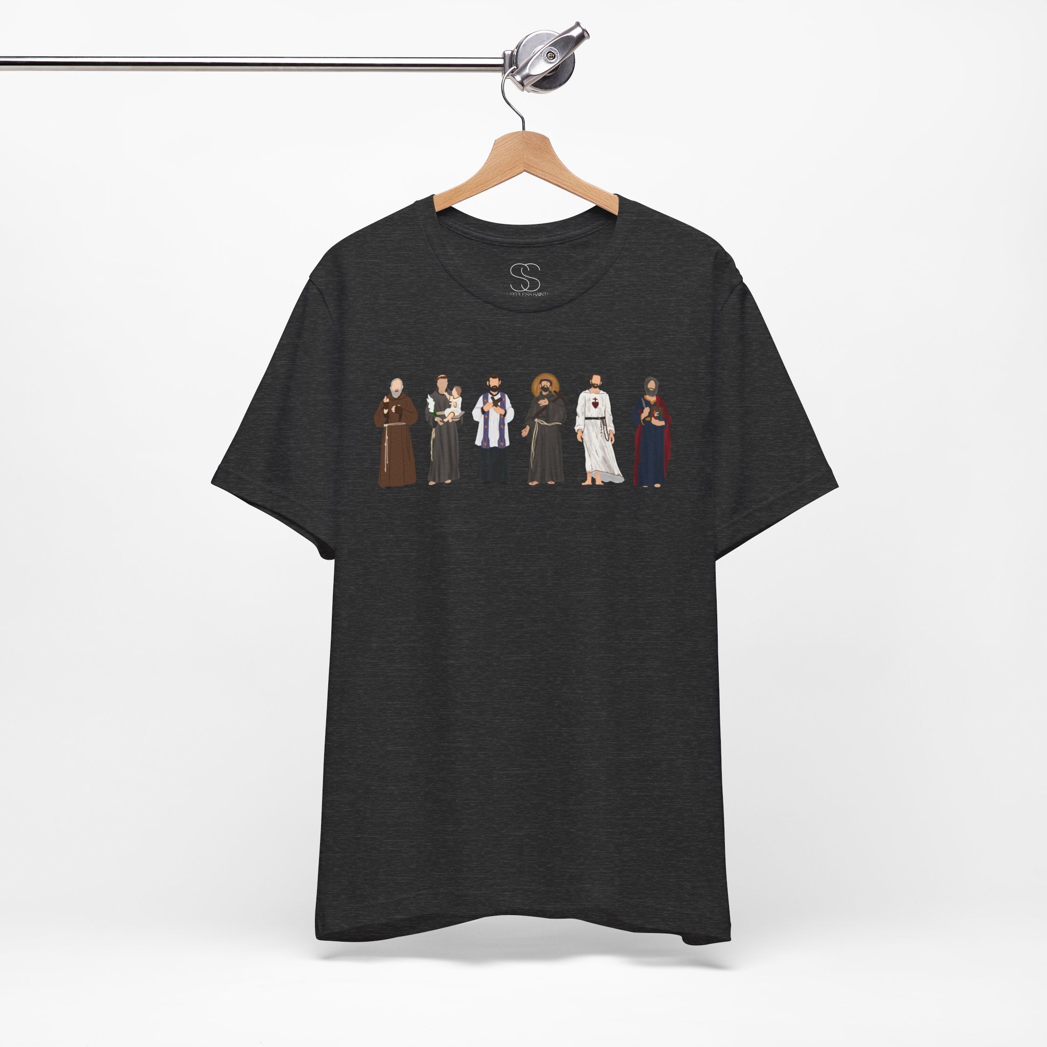 Religious Figures Lineup Tee — Saints & Clergy Portrait T-Shirt