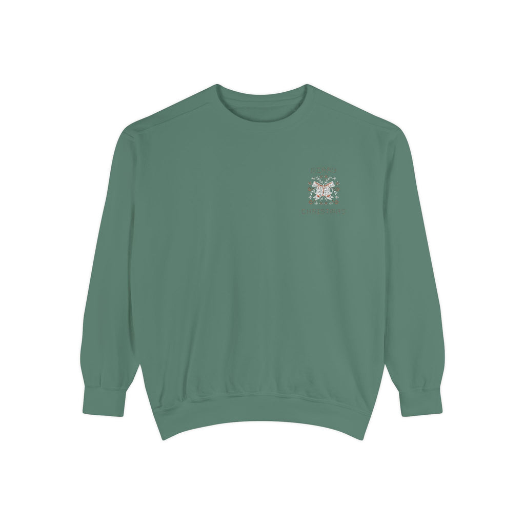 Embroidery Christmas Design - Unisex Garment-Dyed Sweatshirt