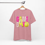 Game Day Softball T-Shirt – Bright Pink & Yellow Softball Graphic Tee
