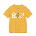 ABCD Lightning Bolt Tee - Retro Racing Checkerboard Graphic T-Shirt