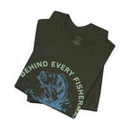 Fishing Dad T-Shirt – “Behind Every Fisherman is a Great Dad” Graphic Tee