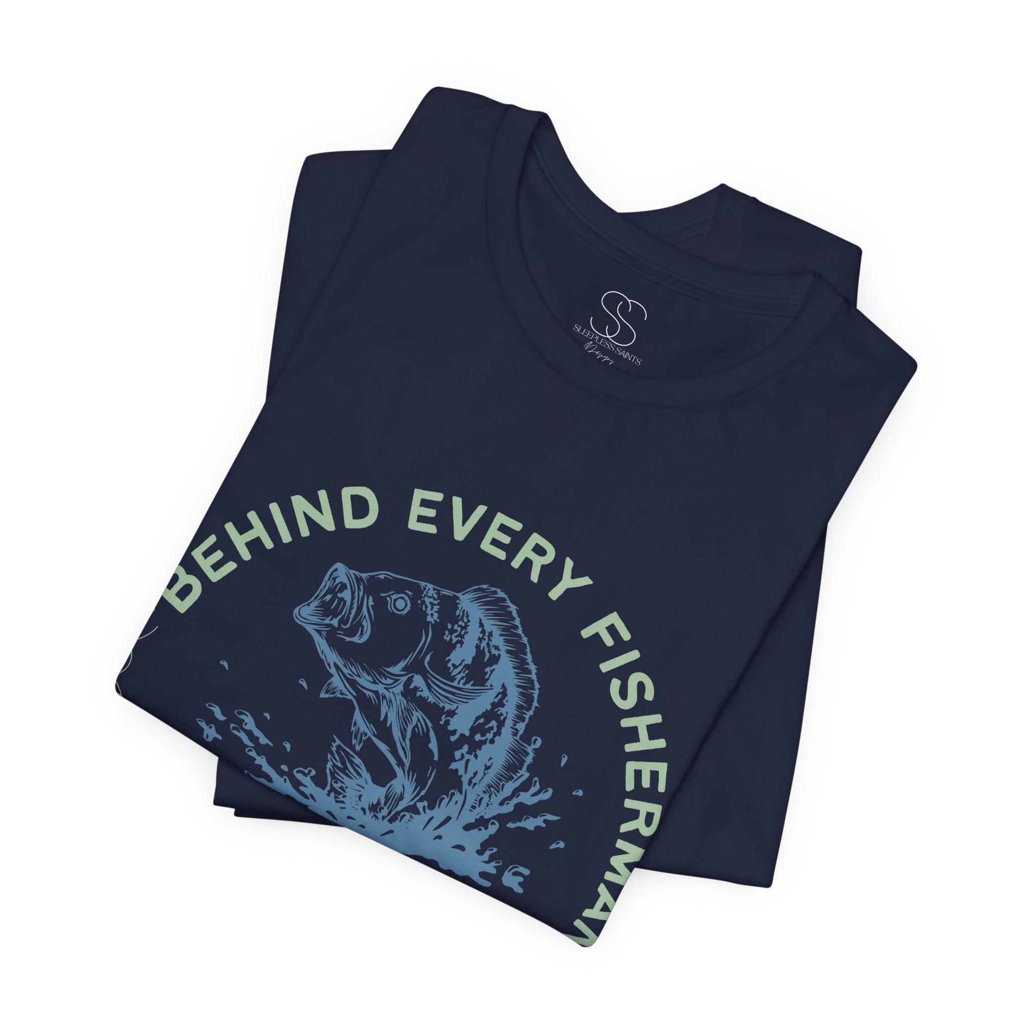 Fishing Dad T-Shirt – “Behind Every Fisherman is a Great Dad” Graphic Tee