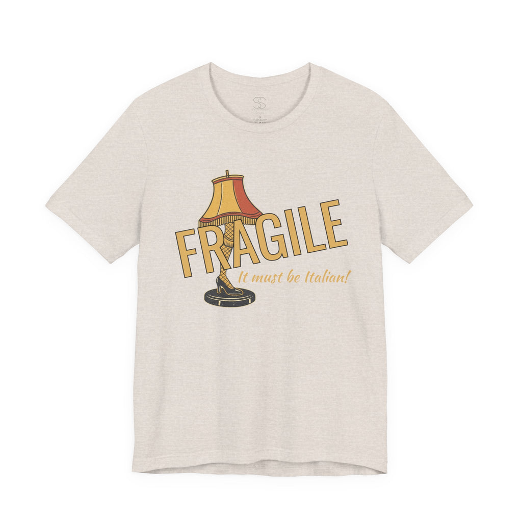 Fragile Lamp Tee — "It Must Be Italian" Retro Graphic T-Shirt