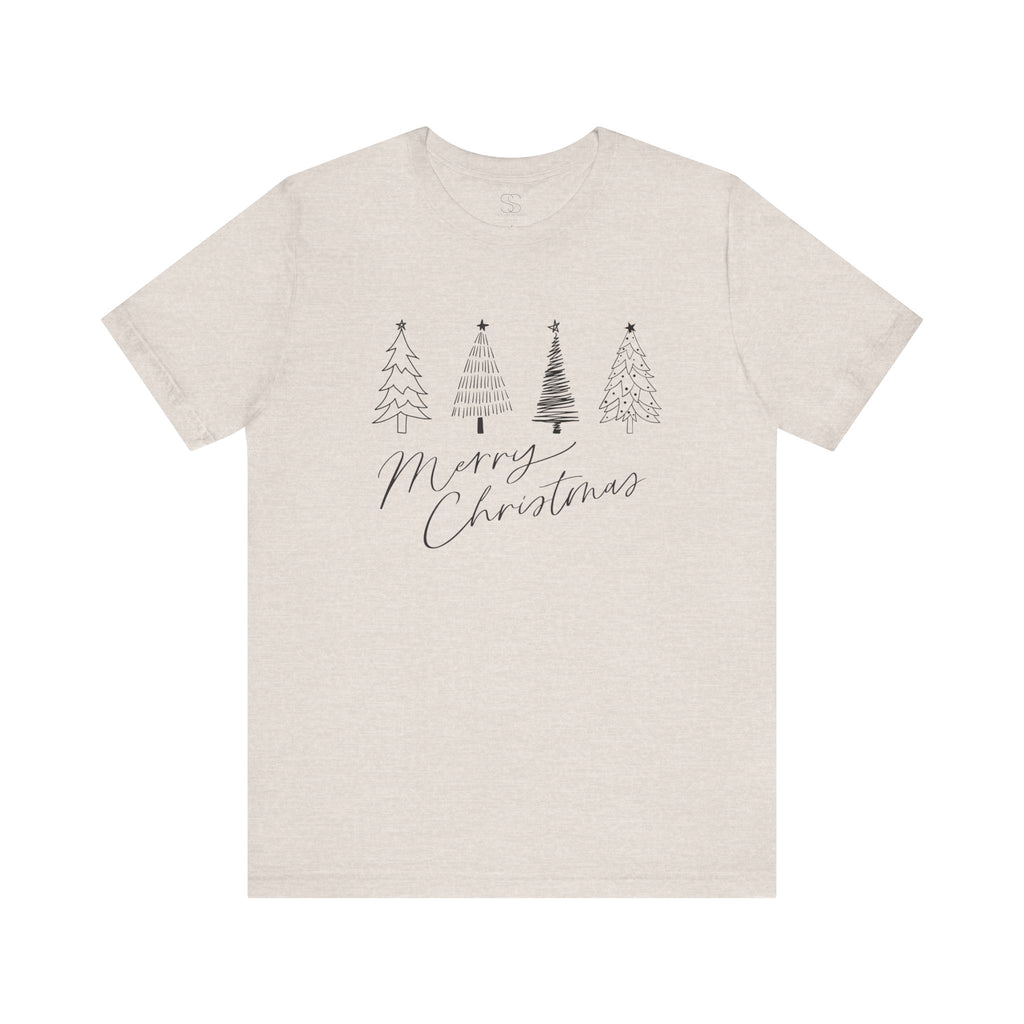 Merry Christmas Minimal Tree Tee