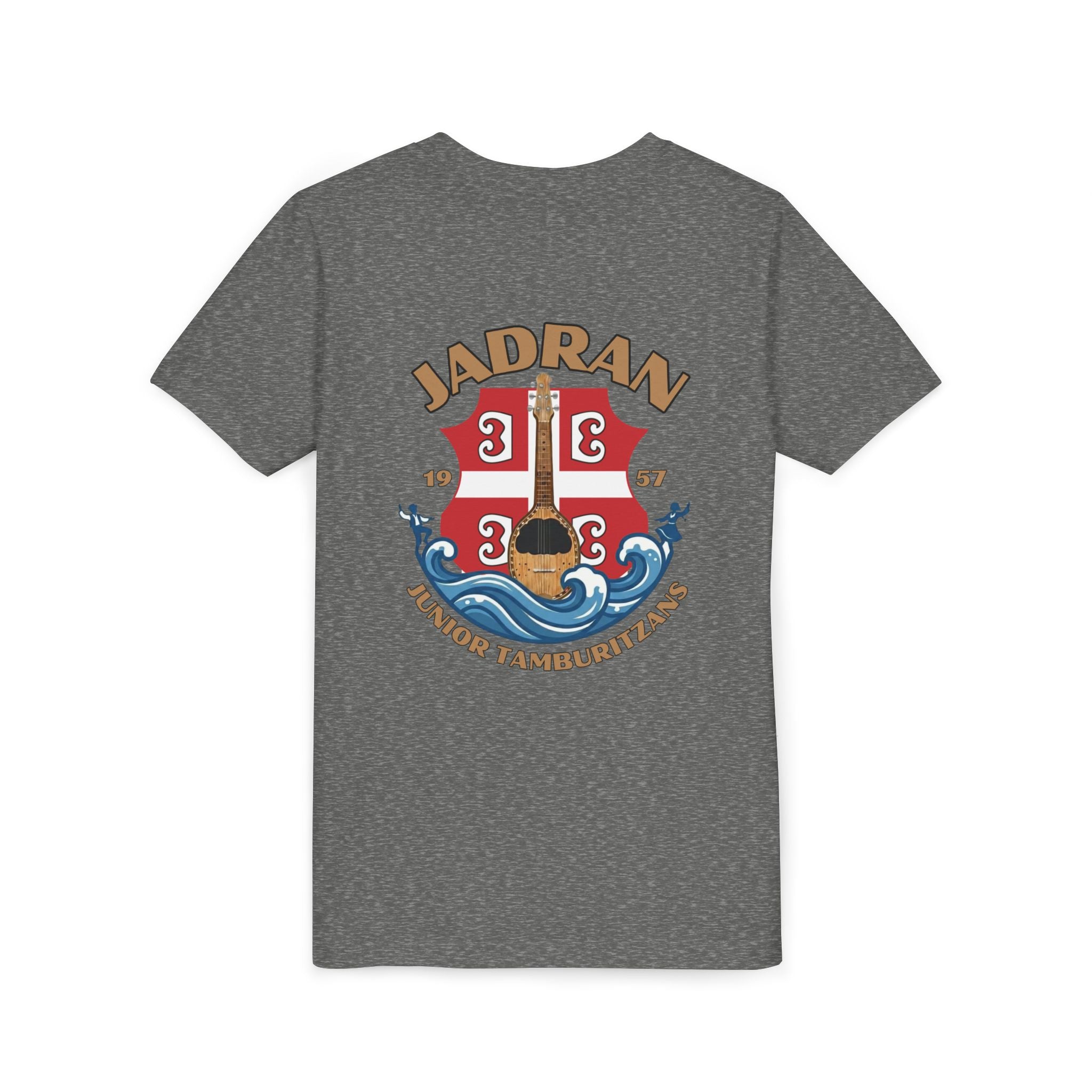 Jadran Junior Tamburitzans Kid Shirt - Tan Lettering & Serbian