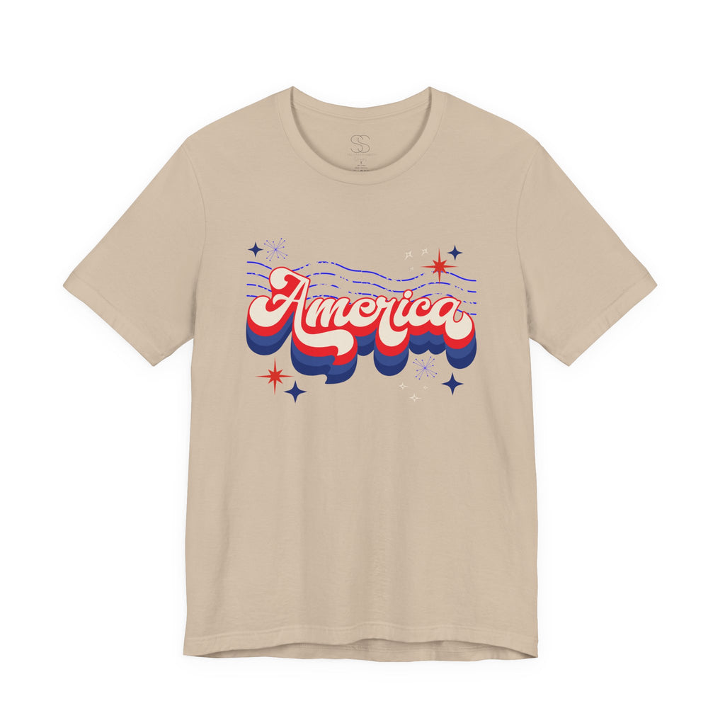 America Retro Graphic Tee - Patriotic 4th of July T-Shirt