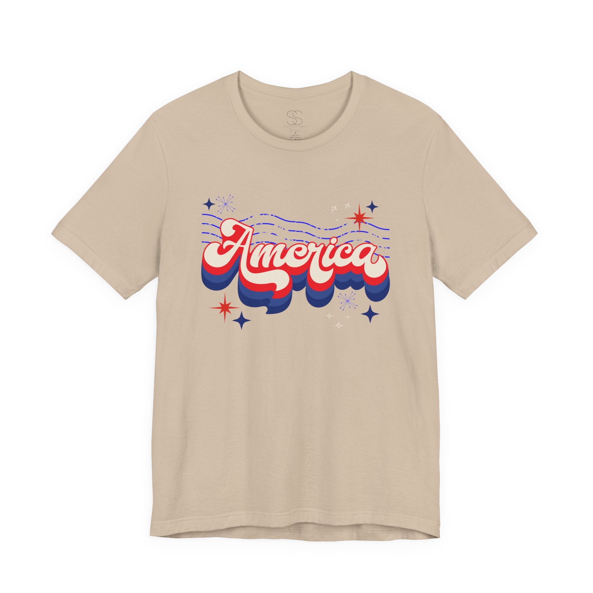 America Retro Graphic Tee - Patriotic 4th of July T-Shirt