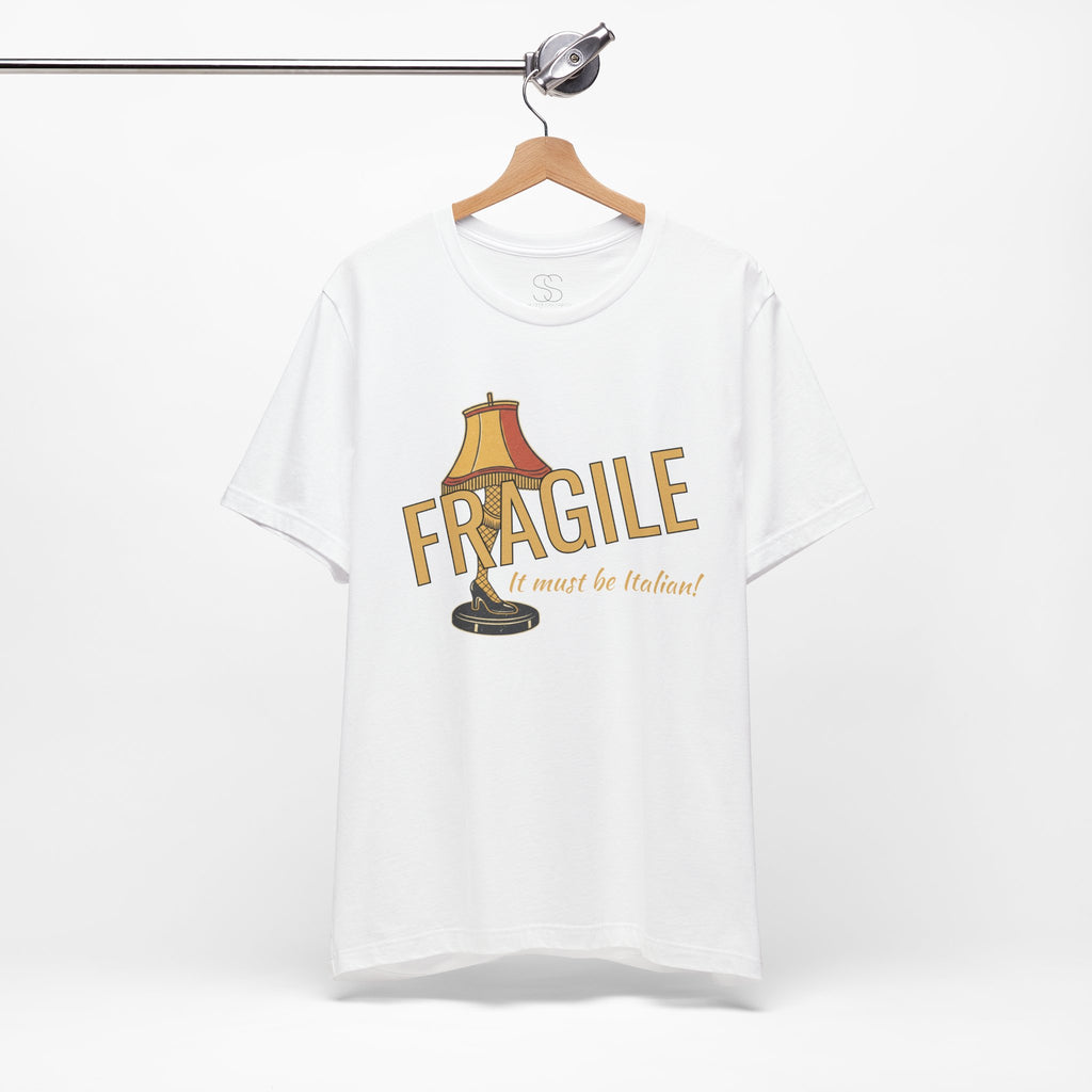 Fragile Lamp Tee — "It Must Be Italian" Retro Graphic T-Shirt