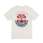 Jadran Junior Tamburitzans Adult T‑Shirt - White and Red Lettering & Serbian Logo
