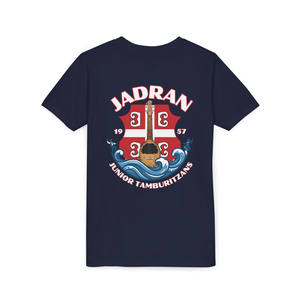 Jadran Junior Tamburitzans Kid Shirt - White and Red Lettering & Serbian Logo