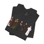 Saints Lineup T‑Shirt — Minimal Catholic Saints Illustration Tee