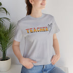 Teacher Heart T‑Shirt — Floral Text Back‑to‑School