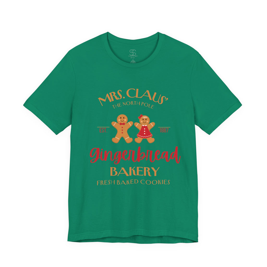 Gingerbread Bakery T‑Shirt – "Mrs. Claus' Gingerbread Bakery" Holiday Tee