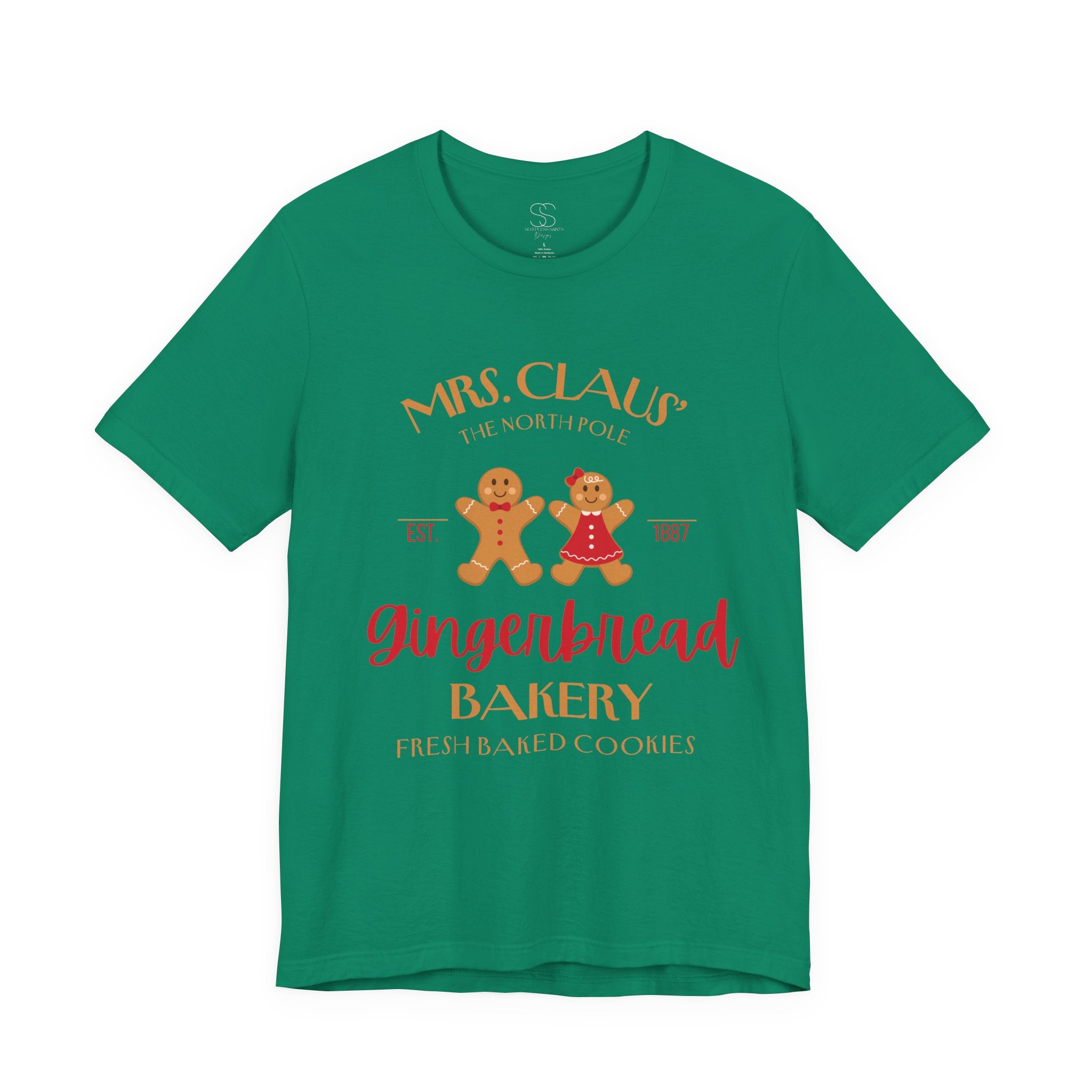 Gingerbread Bakery T‑Shirt – "Mrs. Claus' Gingerbread Bakery" Holiday Tee
