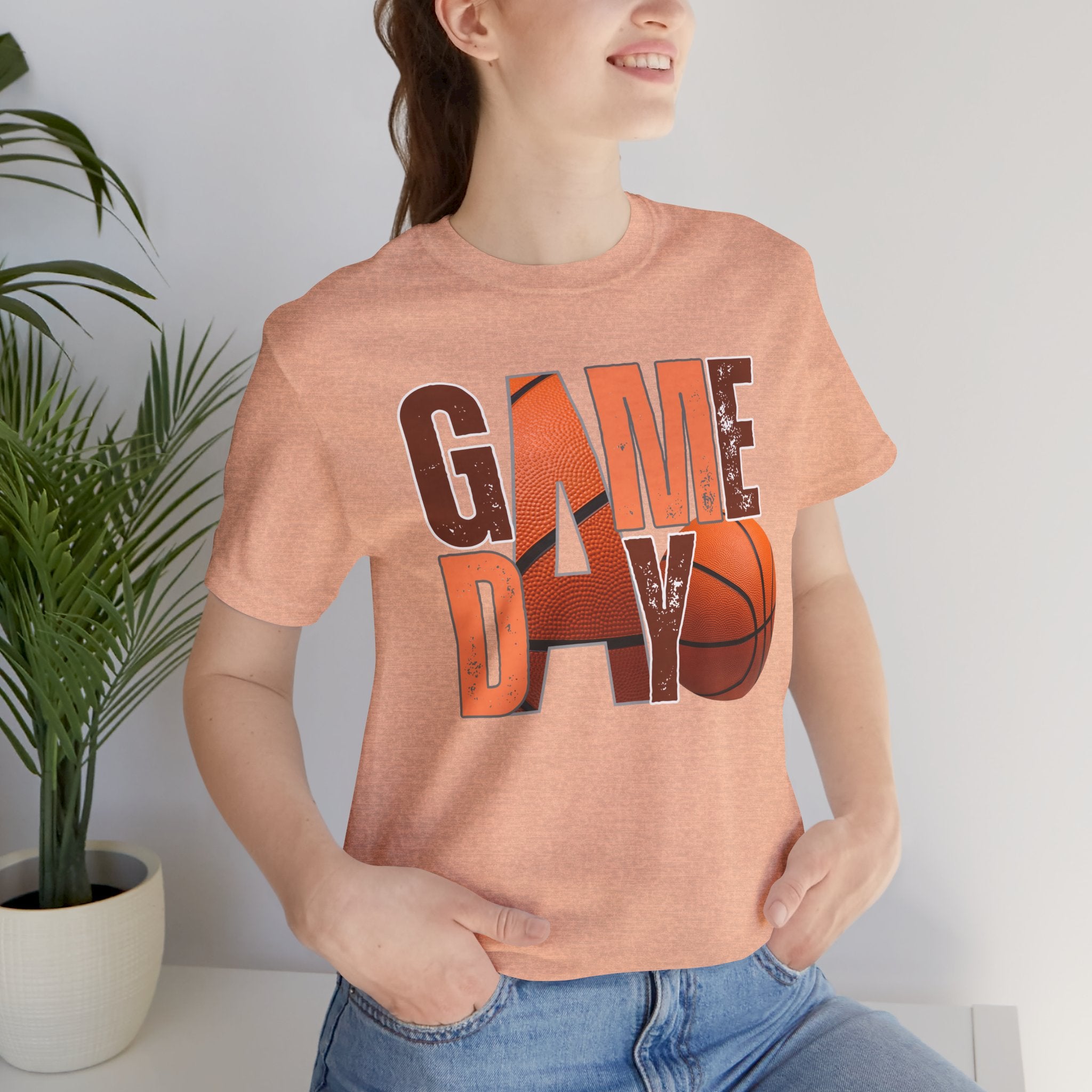 Game Day Basketball T‑Shirt — Retro Orange Basketball Graphic Tee
