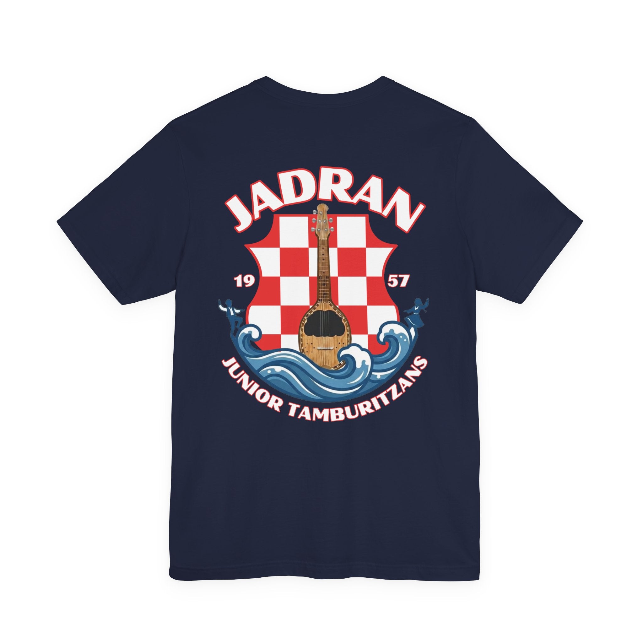 Jadran Junior Tamburitzans Adult T‑Shirt - White and Red Lettering