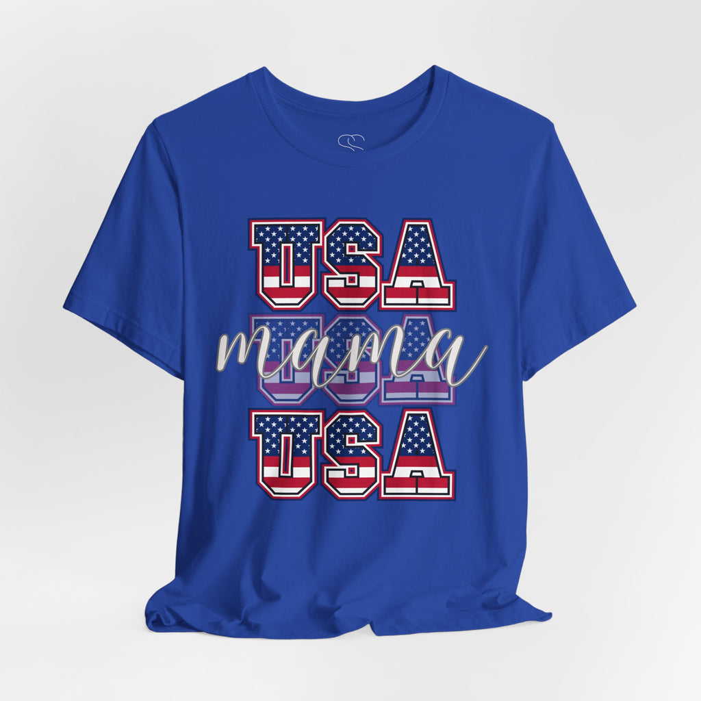 USA Mama Tee - Patriotic Fourth of July Mom Shirt
