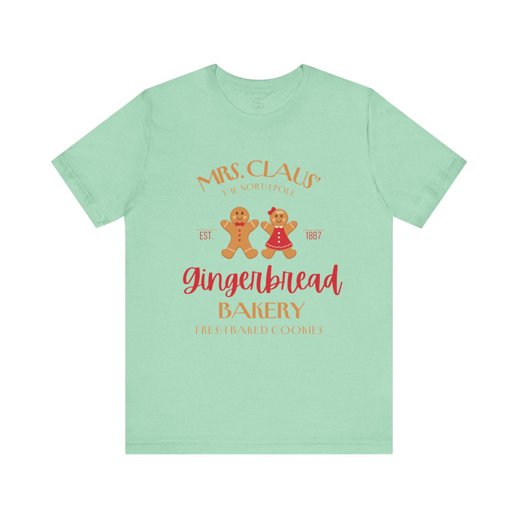 Gingerbread Bakery T‑Shirt – "Mrs. Claus' Gingerbread Bakery" Holiday Tee