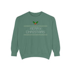 Merry Christmas Stitching Unisex Garment-Dyed Sweatshirt