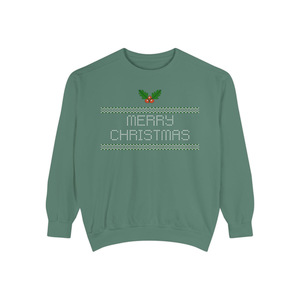 Merry Christmas Stitching Unisex Garment-Dyed Sweatshirt