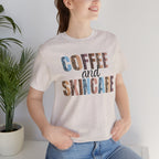 Coffee and Skincare Tee — Animal Pattern Graphic T-Shirt for Beauty Lovers