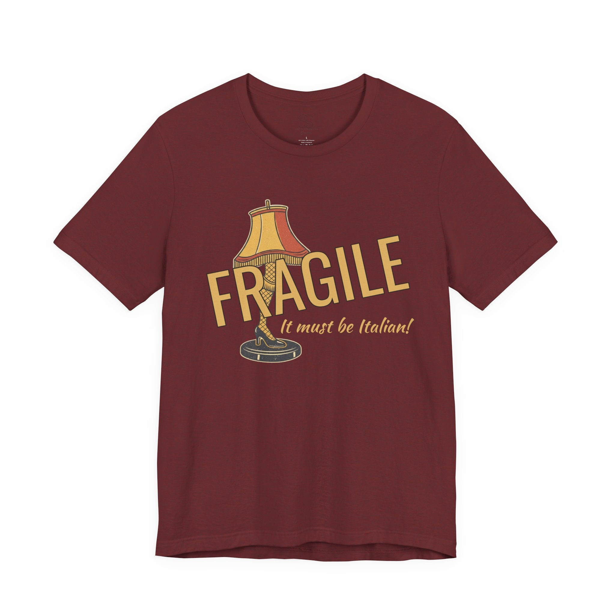 Fragile Lamp Tee — "It Must Be Italian" Retro Graphic T-Shirt