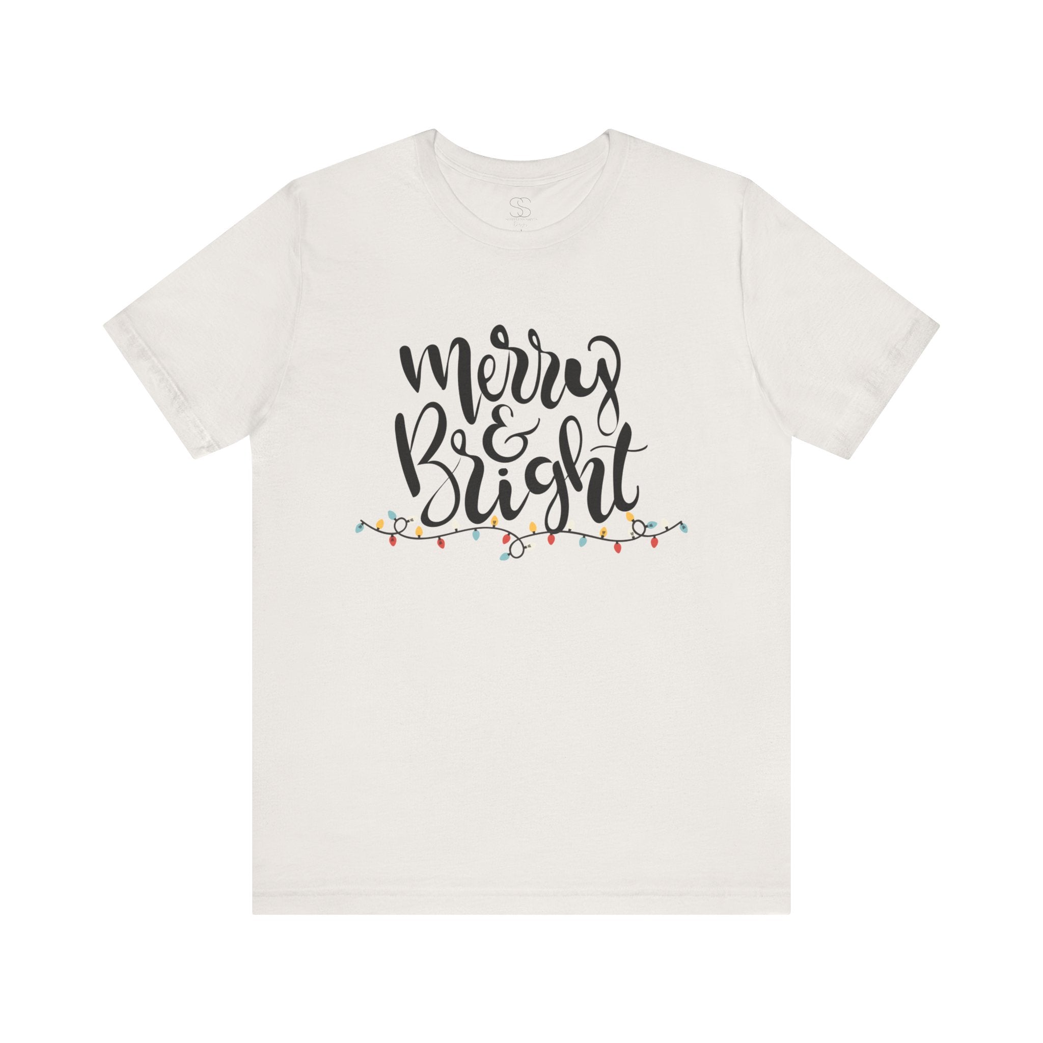 Merry & Bright Christmas Tee - Holiday Light Script T-Shirt