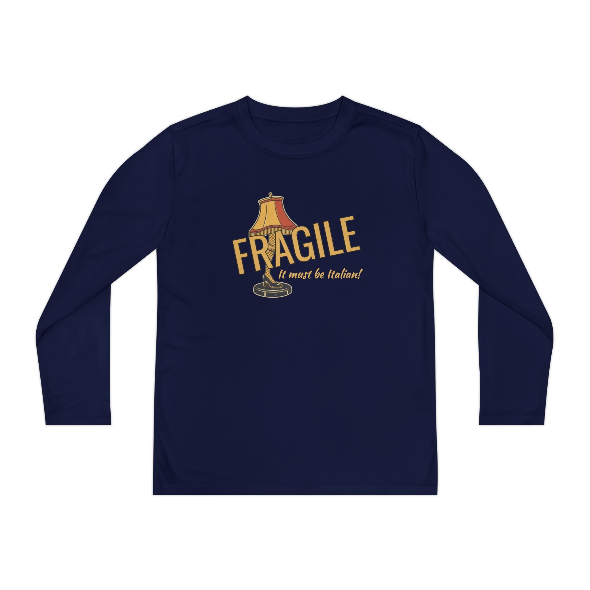 Youth Long Sleeve Tee — "Fragile (It must be Italian)" Design