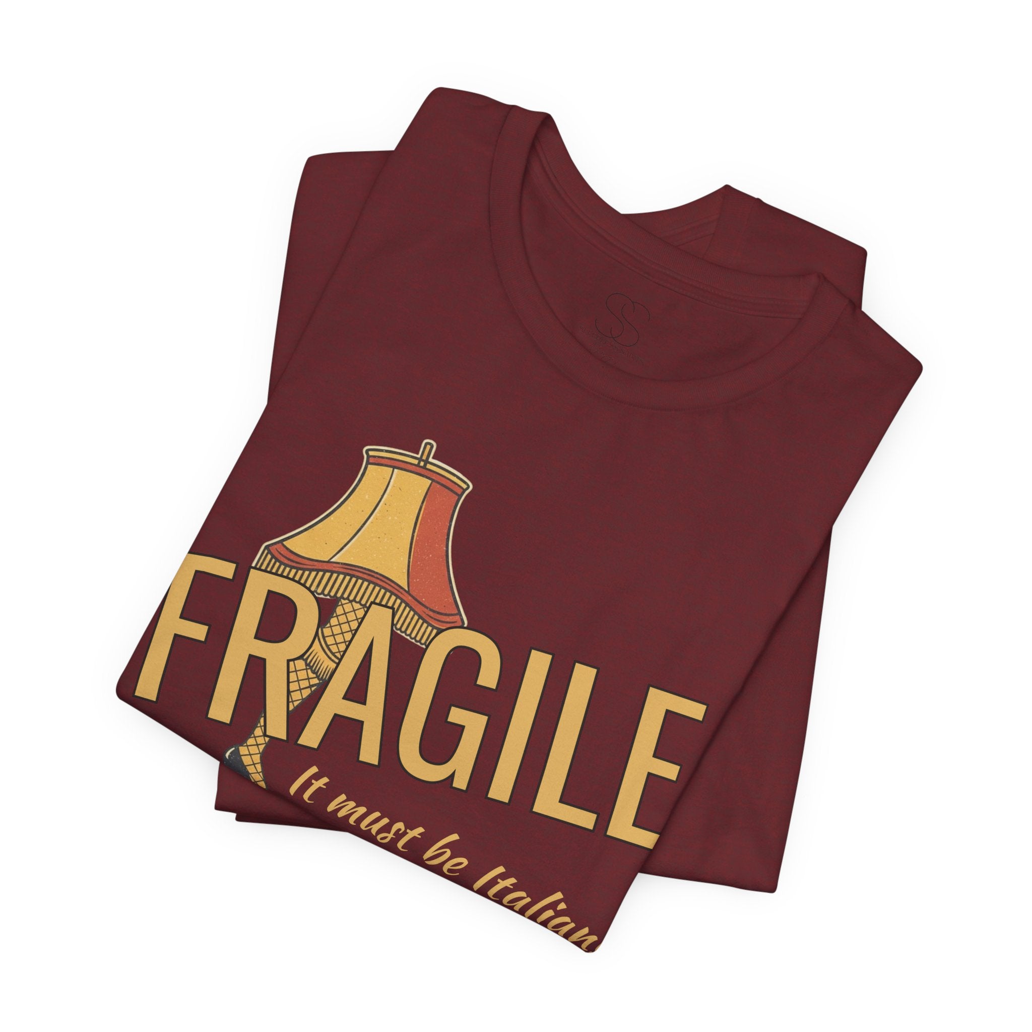 Fragile Lamp Tee — "It Must Be Italian" Retro Graphic T-Shirt