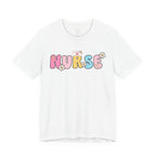 Nurse Floral Bubble Letter T-Shirt — Cute Pastel Tee