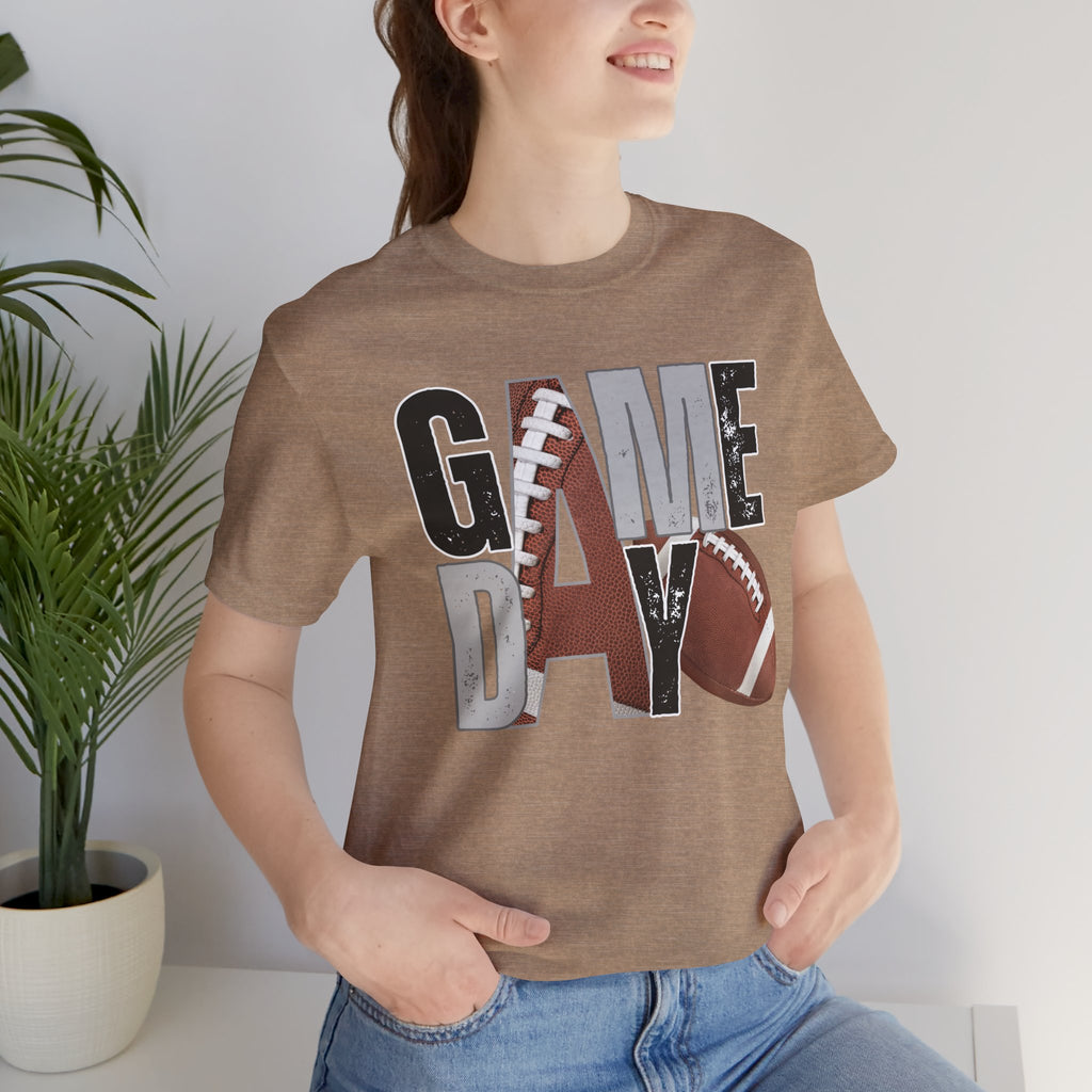 Game Day Football Tee — "Game Day" Graphic Short Sleeve Shirt