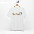 Teacher Heart T‑Shirt — Floral Text Back‑to‑School