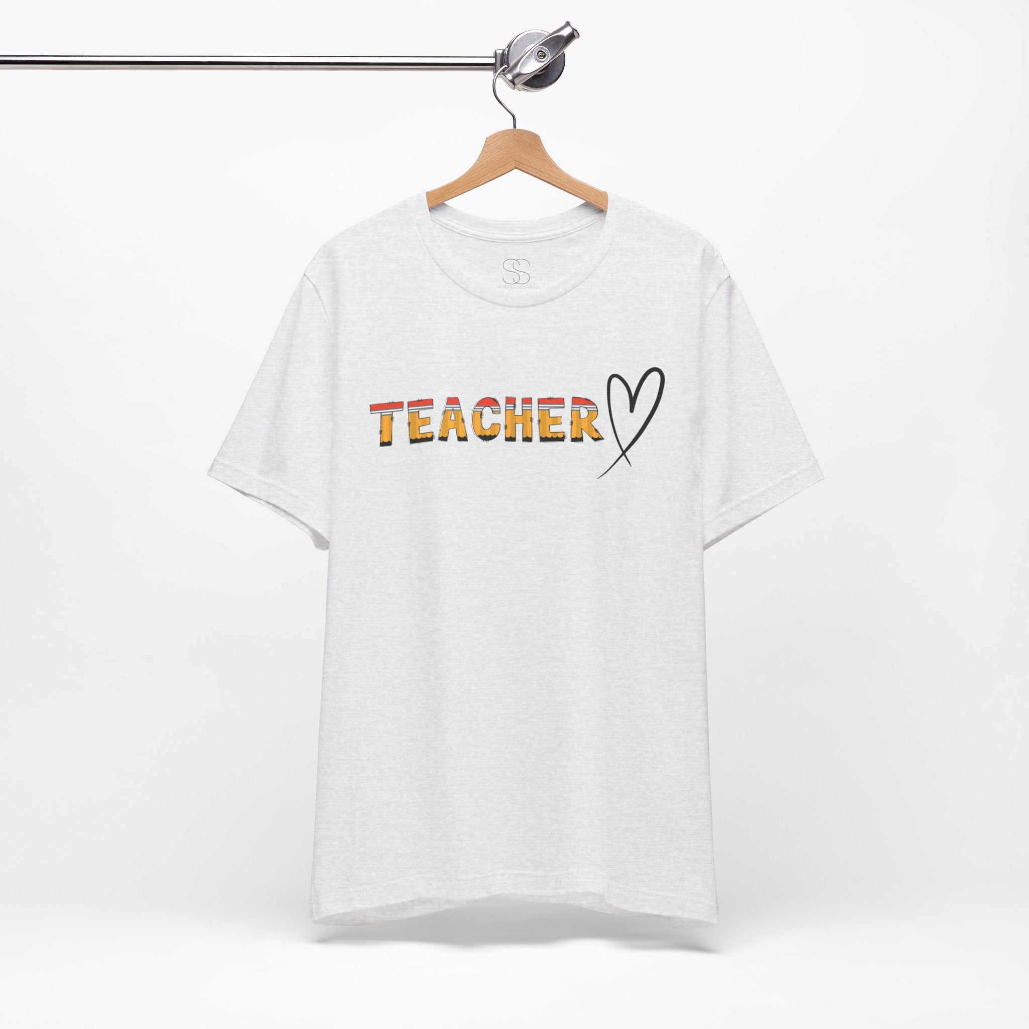Teacher Heart T‑Shirt — Floral Text Back‑to‑School